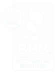 White Better Business Bureau (BBB) logo.
